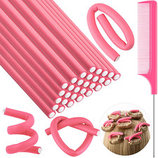 30 Pcs Flexible Curling Rods 9.45" Twist Foam Hair Rollers Soft Foam No Heat Hai