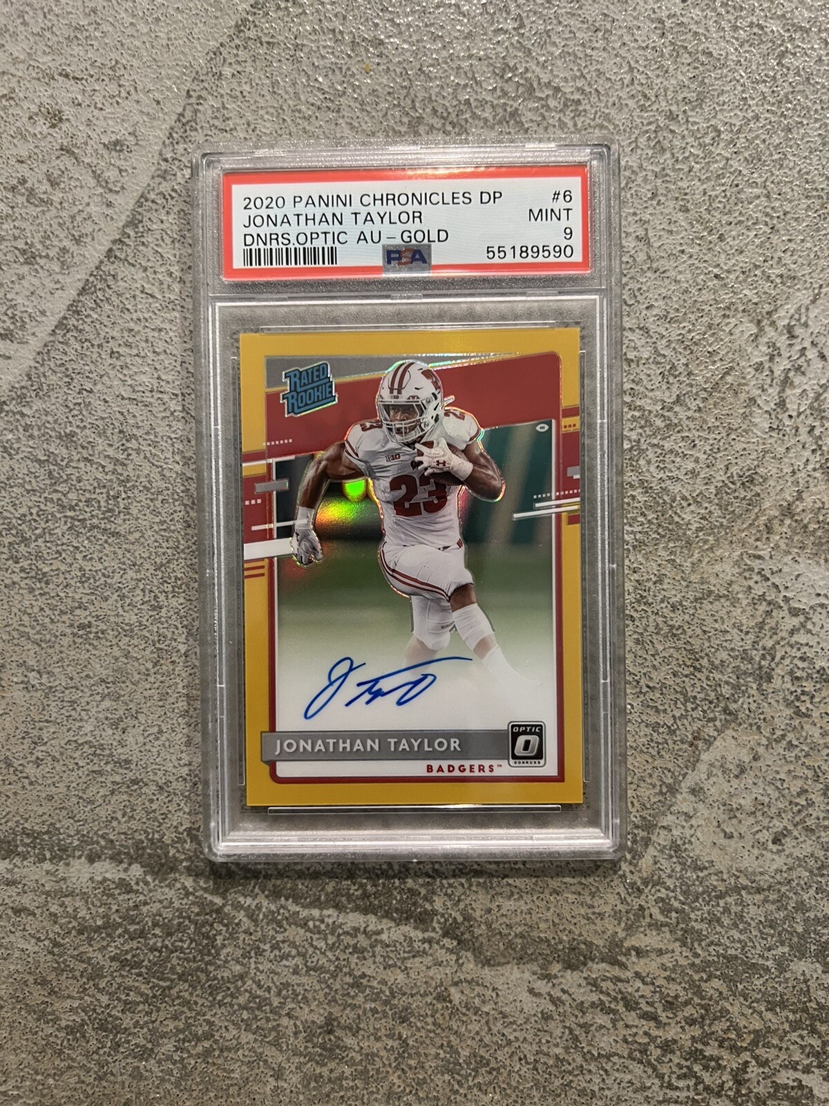 Jonathan Taylor Panini Chronicles Draft Picks Donruss Optic Rated Rookies Autographs #6 Gold