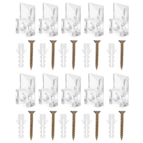  20 Pcs Home Fixing Supplies Clips with Screws Glass for Cabinet Doors - Picture 1 of 12
