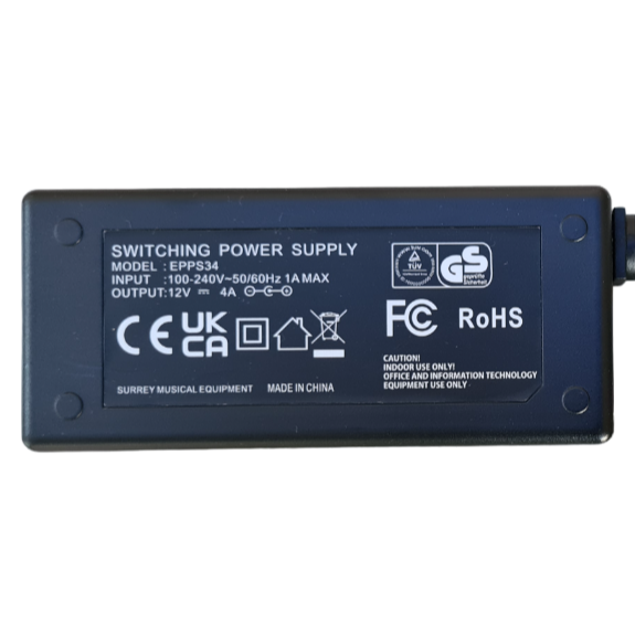BOSS BR-1600CD DIGITAL RECORDING STUDIO 12V 4A POWER SUPPLY