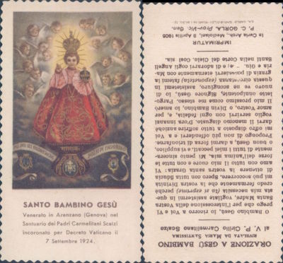 SANTINO DEL SANTO BAMBIN JESU' N. 3515