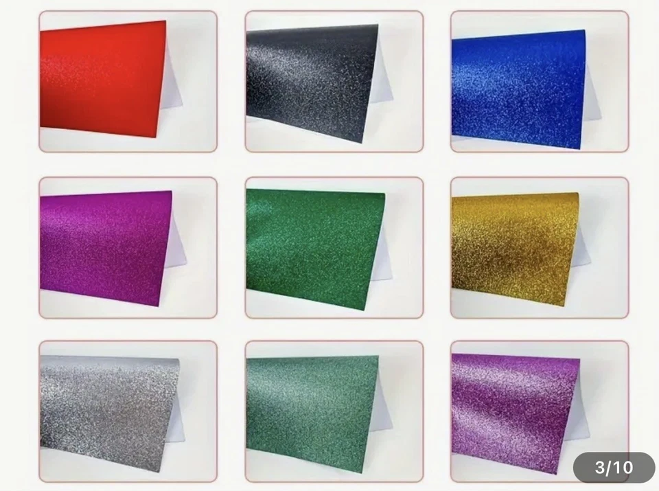 Glitter Cardstock Premium Glitter Cardstock Paper for Crafts 20 Sheets 10 Colors - Image 4 of 4
