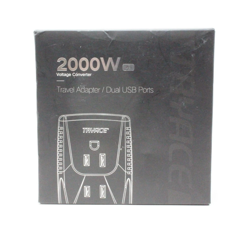 TryAce 2000W Voltage Converter 2 USB Ports,Set Down 220V to 110V Power Converter - Image 4 of 4