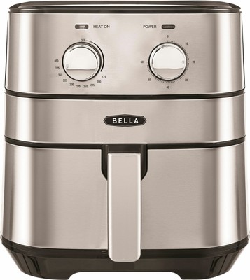 Bella - 4-qt. Analog Air Convection Fryer - Stainless Steel