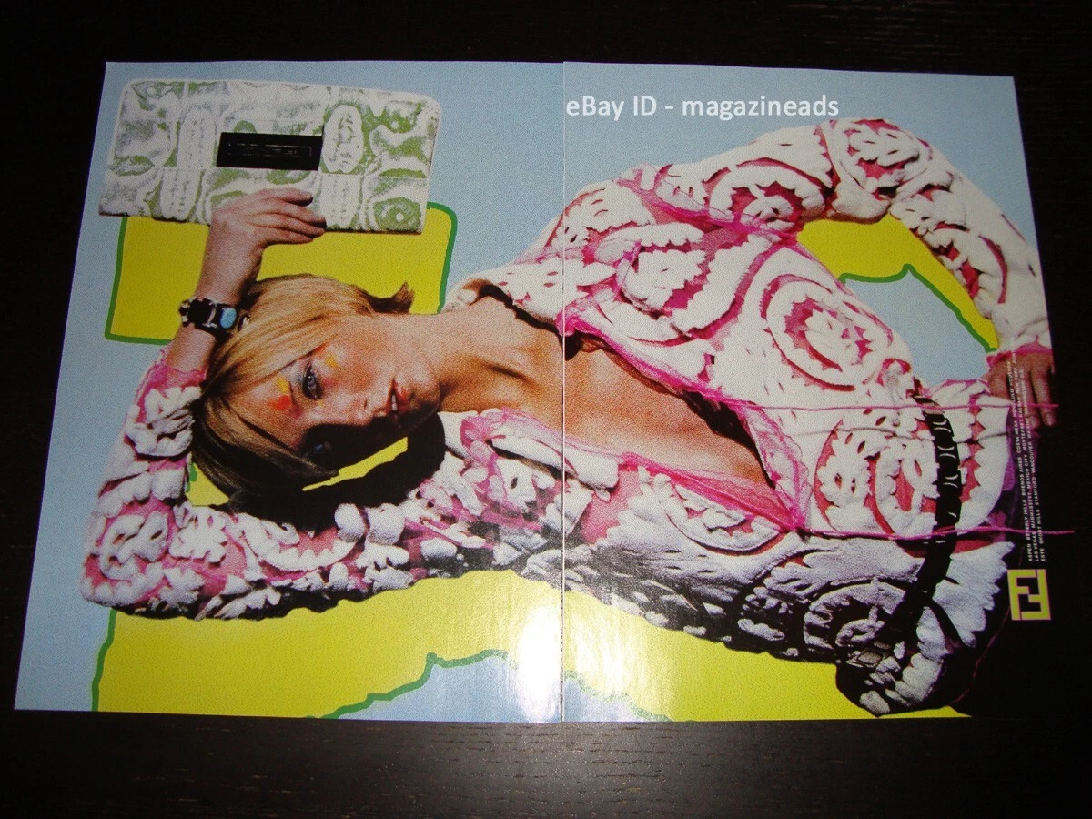 vintage FENDI STAMPA 4 pagine annuncio primavera 2000 MAGGIE RIZER Karl Lagerfeld COLORATO!