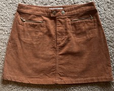 VTG Y2k Abercrombie  Fitch Corduroy Micro Mini Skirt Womens Size 2 Rust Brown
