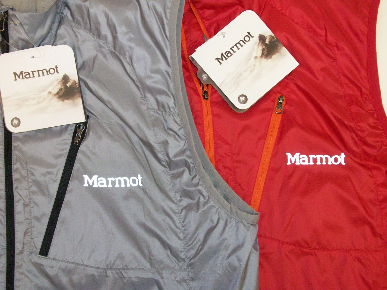 Marmot Stride Vest #50670 W/ DriClime $90 Zippered Pockets Red Gray S M XL NWT