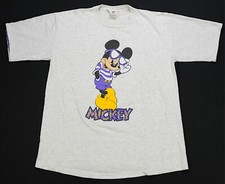 Rare Vintage DISNEY WEAR Mickey Mouse Single Stitched T Shirt 90s USA Gray SZ XL