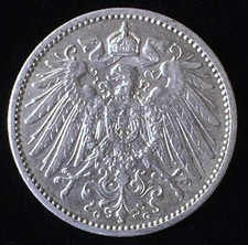 1909 - G Germany 1 Mark, Excellent Condition, Scarce Mint