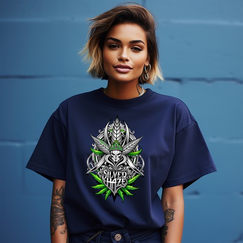"Weed Hemp_91" Skull & Crossbones T-shirt - High on Style & Laughter! Funny Unis - Picture 8 of 40