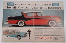 AMC American Motors Rambler Print Ad Original Vintage 1950s SW Pretty Girl 