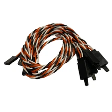 (5) 30CM Twisted 22awg Servo Extension Leads Futaba with Built In Safety Clips