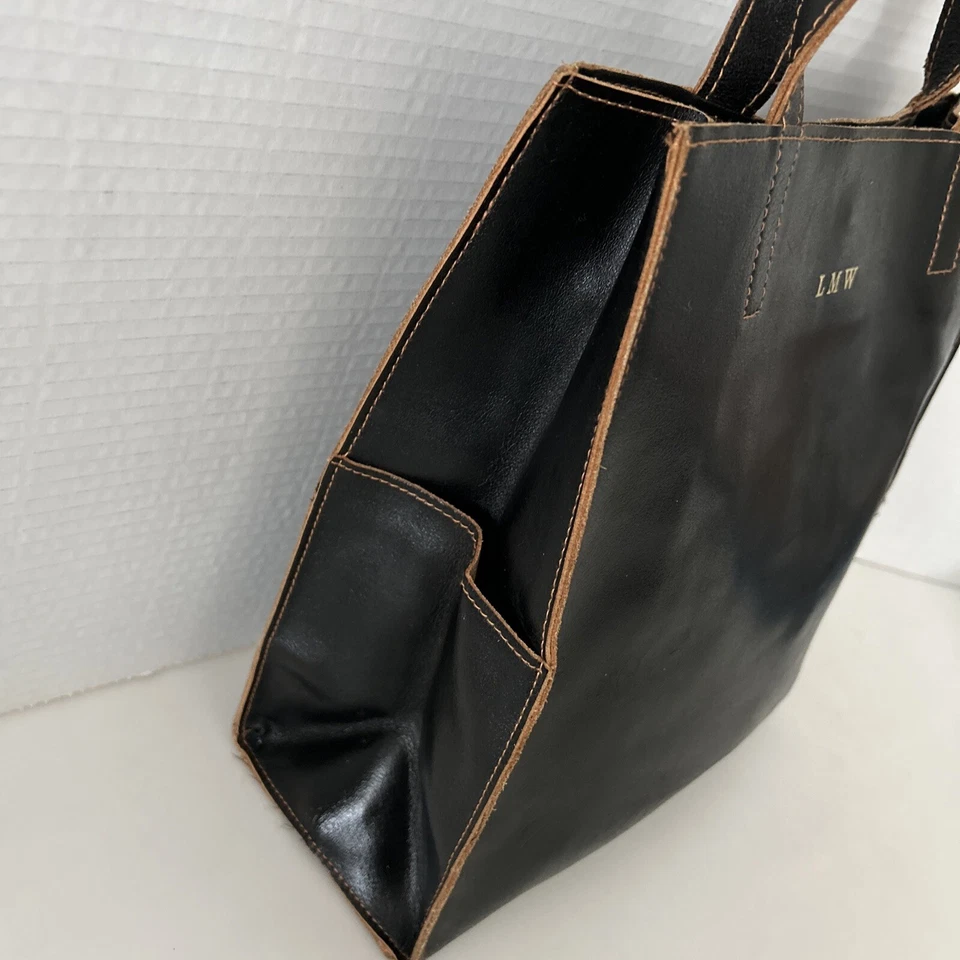 Bolso de Mano/Hombro LILLIAN VERNON Cuero Genuino Color Negro Foto 4 de 4