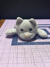 Melissa Doug Gray Kitty Cat Stuffed Animal Lying Down Plush 9"