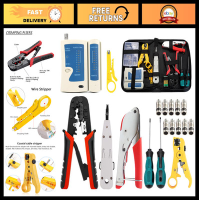 Professional Network Tool Kit - Coax Crimper, Compression Stripping Tools, Punch
