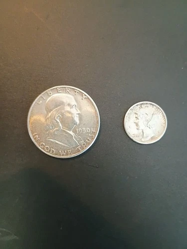 1950-P Franklin Half Dollar and 1940-S Mercury dime