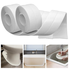 2 Rolls Caulk Tape Self Adhesive, Bathroom Waterproof White Caulking Sealant ...