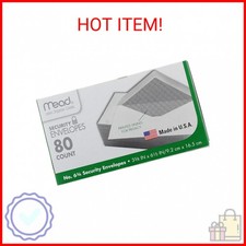 Mead #6-3/4 Envelopes, 3-5/8" x 6-1/2", Security Printed Lining for Privacy, Gum