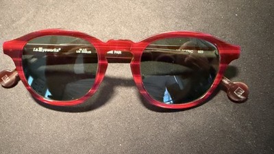 L.A. Eyeworks Selectric 923 Sunglasses Red Tan Marble 44-18-140 Japan Rare