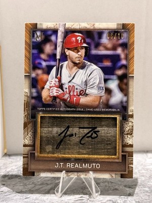J.T Realmuto 2025 Topps Museum Collection Auto Game Used Jumbo Lumber Bat 6/10