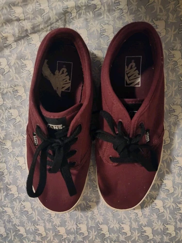 Scarpe da skate Vans uomo Atwood tela sangue di bue rosso bianco classiche taglia 4 giovani