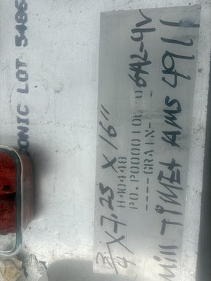 Titanium Sheet 6AL-4V Mill Grade 5 On  .750 X 7.25 X 16  Ams 4911 Mill Timet