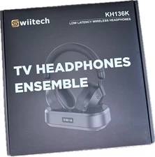 Swiitech KH136K Low Latency Wireless Headphones TV Headphone Ensemble