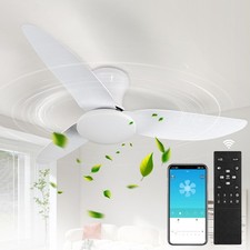 39" Ceiling Fan with Light Remote Dimmable LED DC Motor 6 Speed Reversible Timer