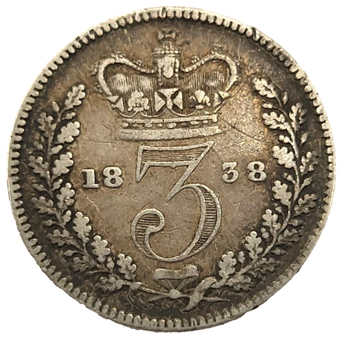 1838 Victoria Threepence — photo from another recent sale