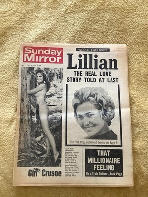 Lillian Girl Roger Cordrey Great Train Robbery Mirror 18. April 1976 Zeitung