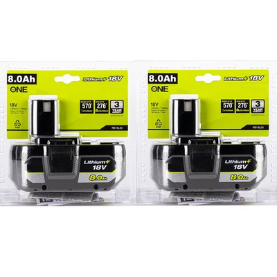 #ad 2PACK For RYOBI 18V 8.0Ah P108 High Capacity Battery 18Volt Lithium Ion One Plus $33.79