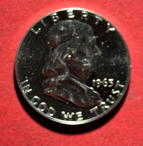 1963 US "PROOF" Franklin SILVER Half Dollar! Old US Coin!