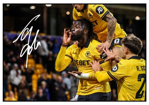 12137. Tolu Arokodare Signed Pictures (A4 Prints) Wolves Nigeria Genk Koln etc.
