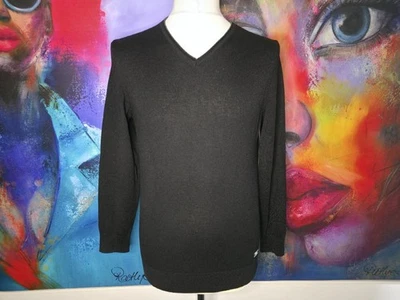 BOGNER V-Neck Feinstrickpullover Schwarz Gr. M (Etikett 52/L) – 100% Schurwolle - Bild 1 von 4