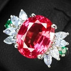 Pink Padparadscha Sapphire Oval 5.15Ct Floral 925 Sterling Silver Handmade Rings