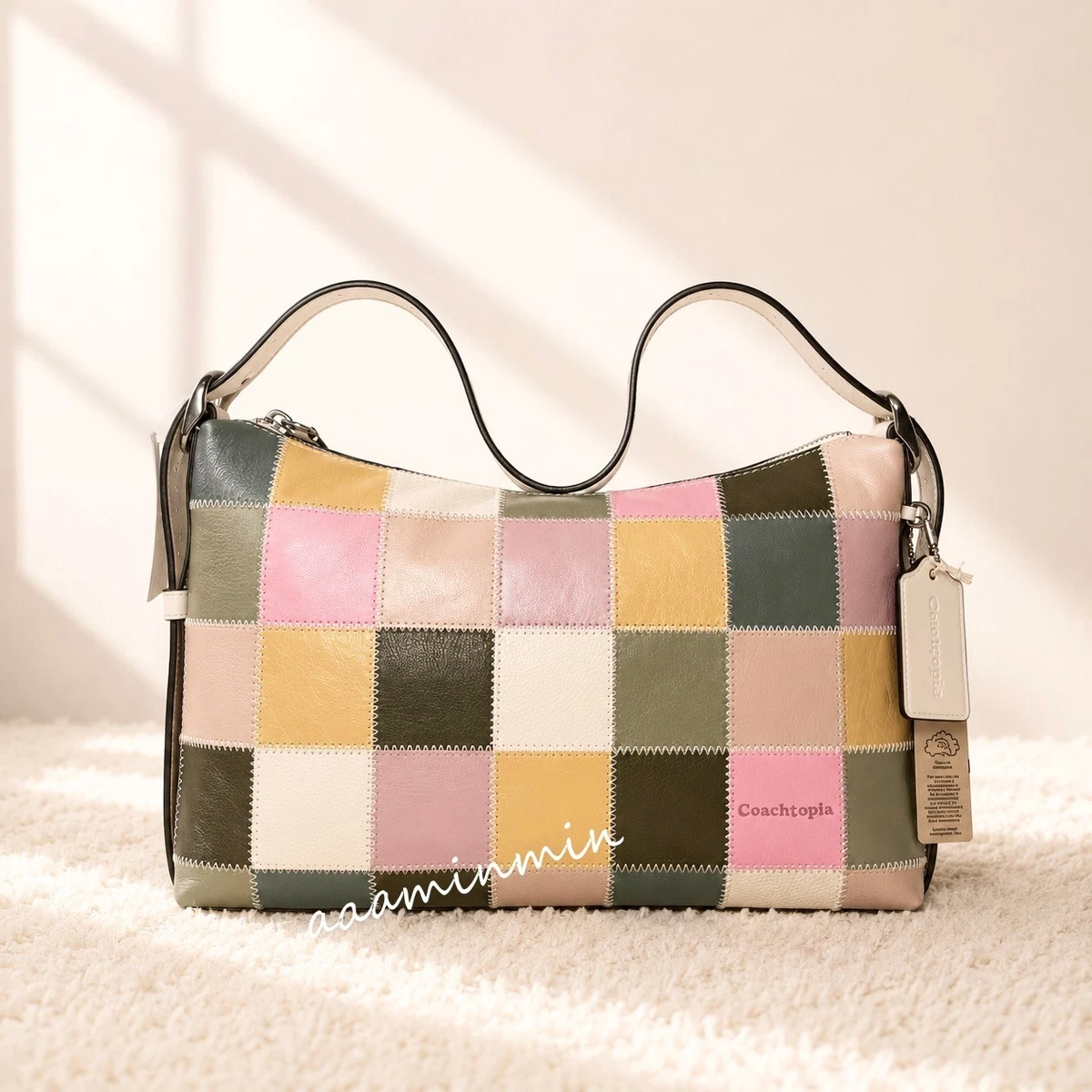 Polyester Exterior Shoulder Bag Checkered Bags & Handbags for