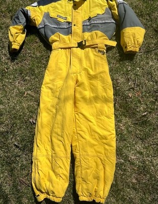 Men s Colmar All In One Snow Ski Suit Sz 50 USA 40 Vtg Yellow