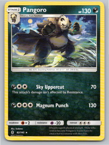 2017 POKEMON PANGORO GUARDIANS RISING 82/145 RARE NM A49314 FREE S&H