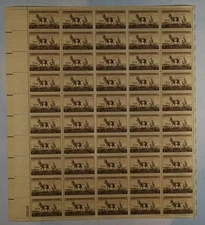 US SCOTT 1078 PANE OF 50 (ANTELOPE) WILDLIFE CONSERVATION STAMPS 3 CENT FACE MNH
