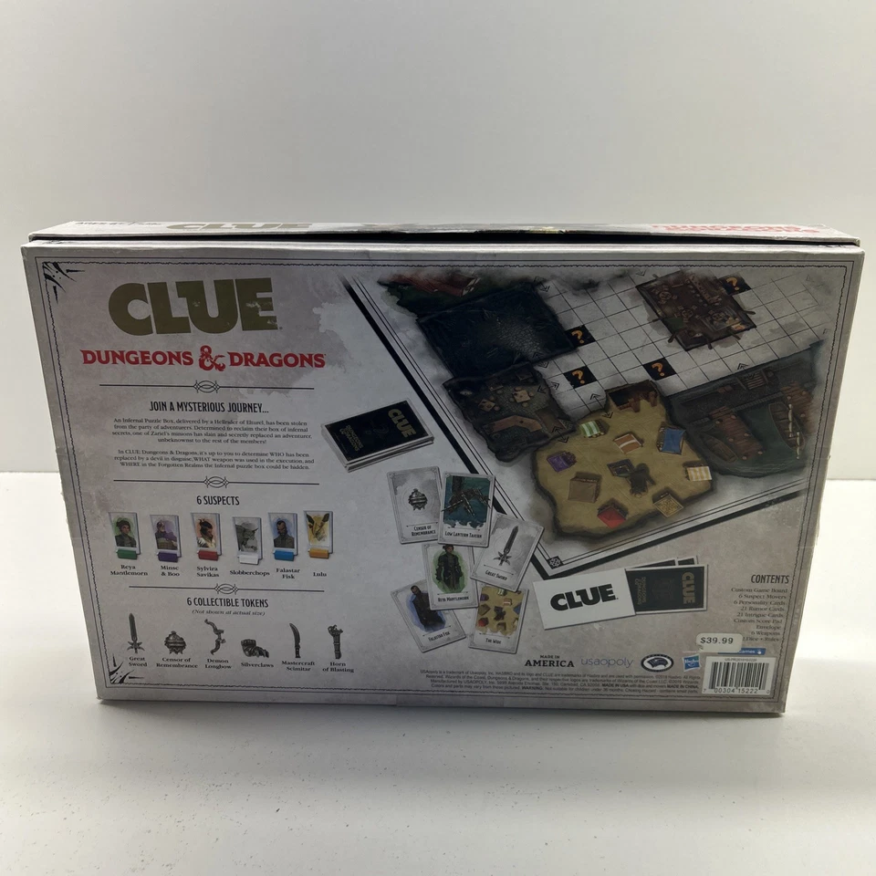 Dungeons & Dragons Clue Board Game Complete D&D Hasbro 2019 Complete - Image 2 of 4