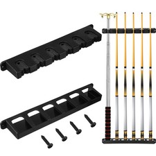 2 Pieces Pool Stick Holder Pool Cue Rack for 6 Cue Wall Mounted Table Stick