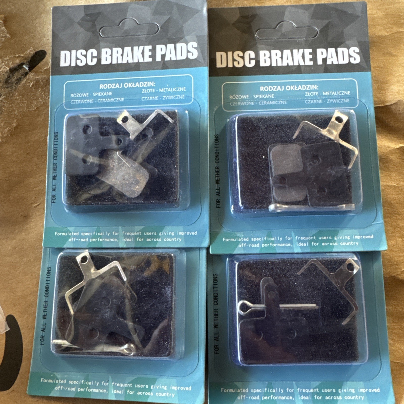 4 Pairs Bike Disc Brake Pads Shimano Tektro TRP MTB Resin Semi Metal