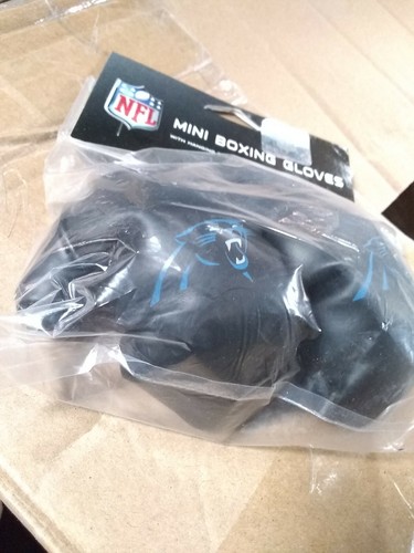 NFL Carolina Panthers 4 " Mini Boxing Gloves With Hanging String For Car Mirror - Picture 2 of 5