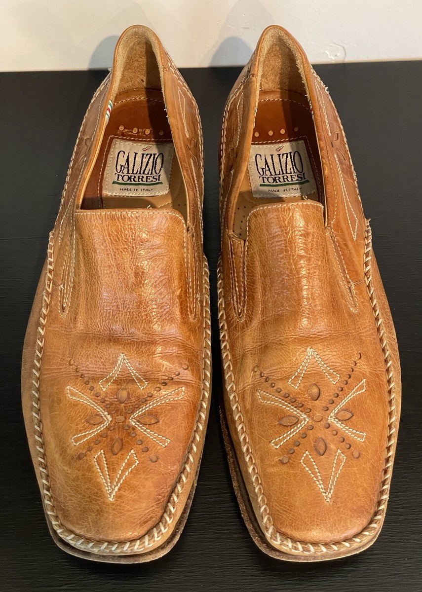 VTG Galizio Torresi Stitched Leather Loafers Men display picture 2