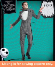 SEWING PATTERN Sew Men Costume Jack Skellington Nightmare Before Christmas 11145