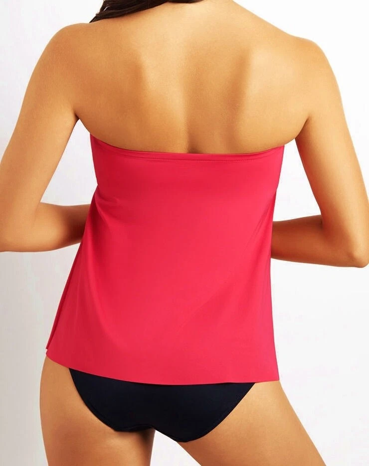 Traje de baño BADGLEY MISCHKA con volantes en cascada rosa negro bandeau tankini para mujer 6 8 Foto 2 de 4