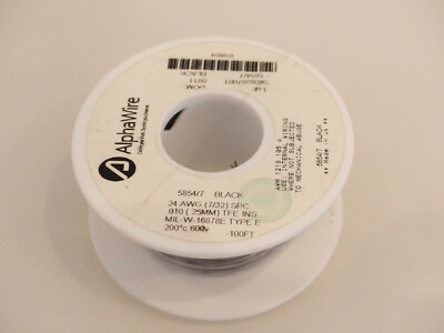 AlphaWire 5854/7 24 AWG 7/32 Schaltdraht Draht Anschluss Kabel 100,0 FT NEU #L