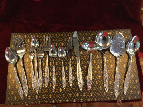 Vintage Late Mid Century Eladan Stainless Flatware Set ELD21 73 Pc Service for 7 - Picture 2 of 4
