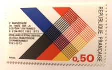 TIMBRE FRANCE 1973  ANNIVERSAIRE TRAITE FRANCO ALLEMAND  MNH   1739