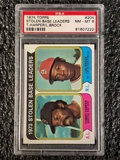1974 Topps Baseball #204 Stolen Base Leaders PSA 8